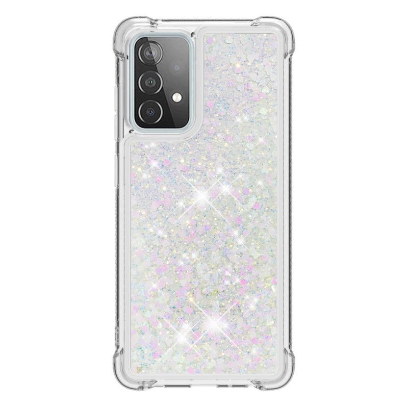 Skal Samsung Galaxy A52 4G / A52 5G Vit Lustglitter