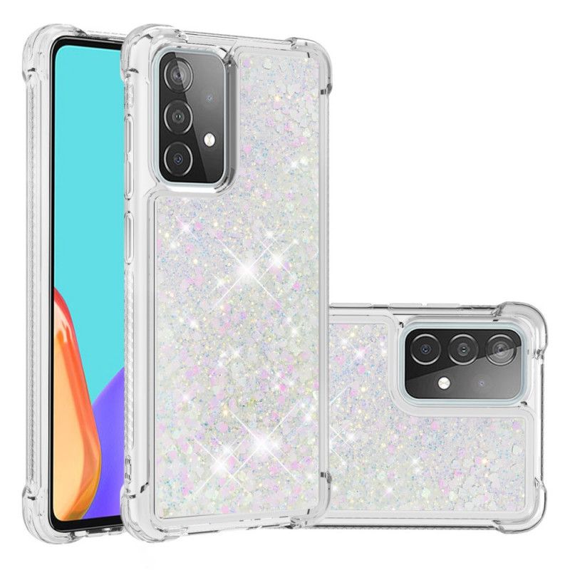 Skal Samsung Galaxy A52 4G / A52 5G Vit Lustglitter