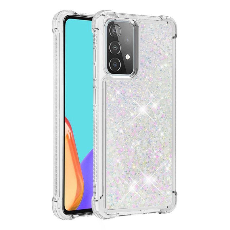 Skal Samsung Galaxy A52 4G / A52 5G Vit Lustglitter