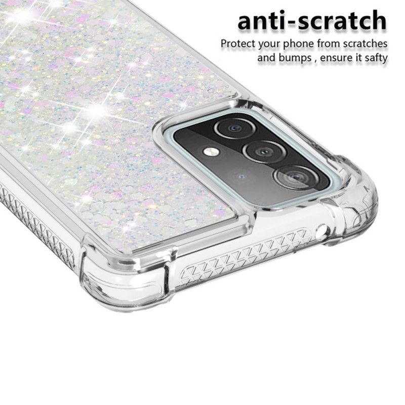 Skal Samsung Galaxy A52 4G / A52 5G Vit Lustglitter