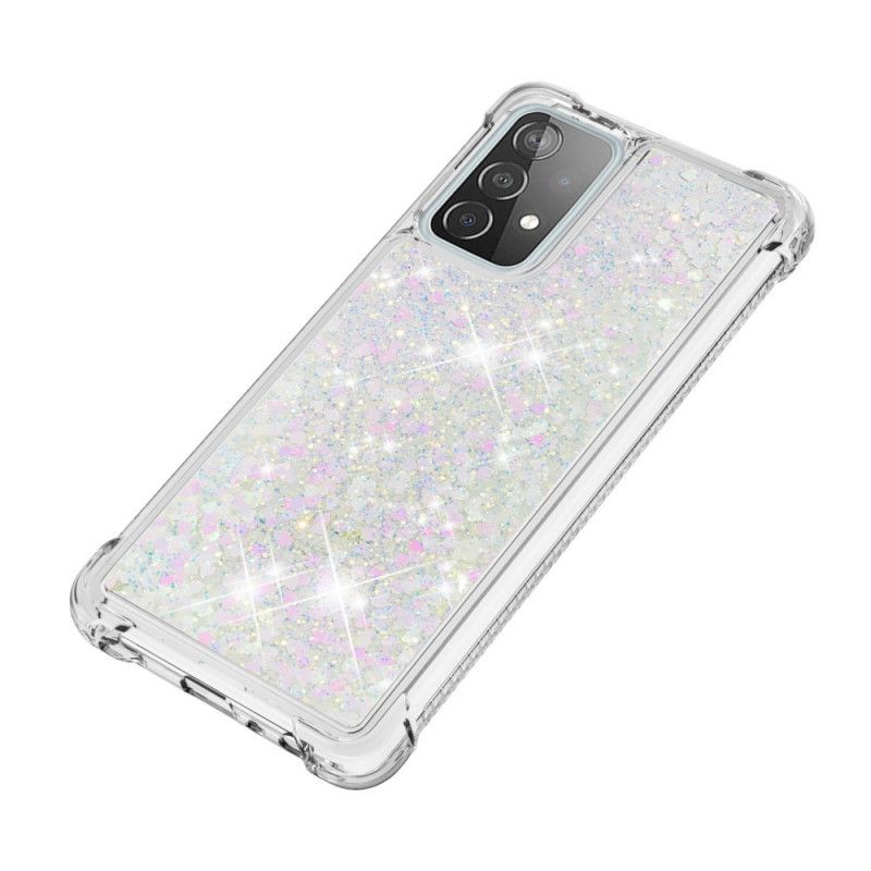 Skal Samsung Galaxy A52 4G / A52 5G Vit Lustglitter