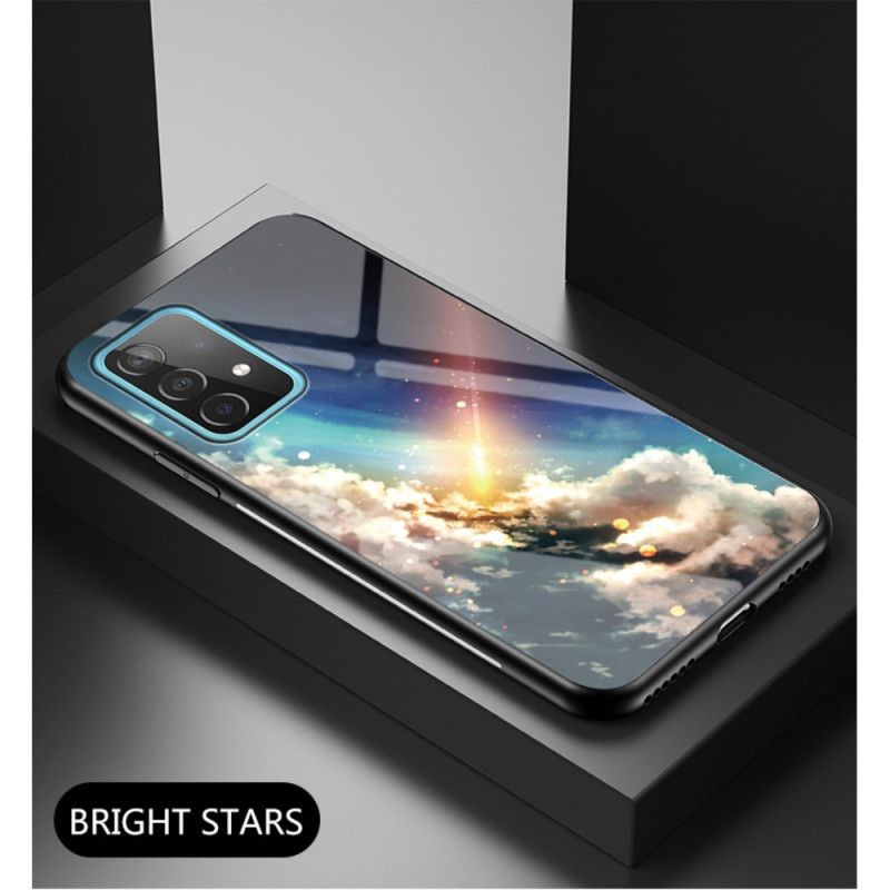 Skal Samsung Galaxy A52 4G / A52 5G Vit Mobilskal Skönhetshärdat Glas