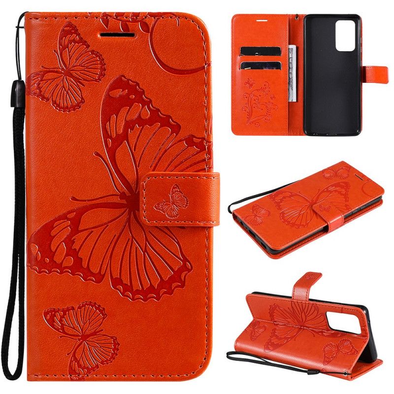 Skyddsfodral Samsung Galaxy A52 4G / A52 5G Grå Jätte Stringfjärilar