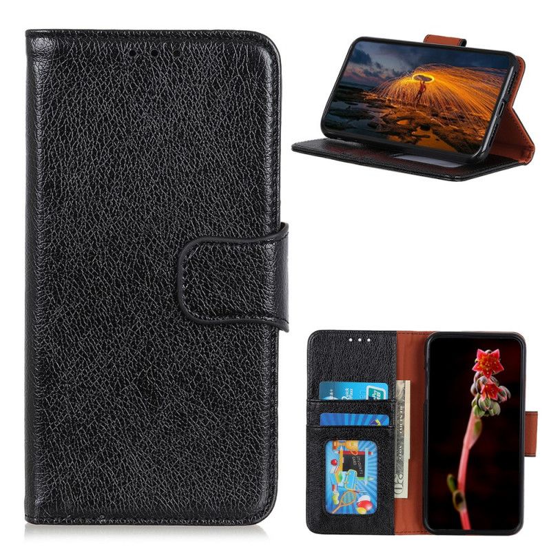 Skyddsfodral Samsung Galaxy A52 4G / A52 5G Svart Delat Nappaläder
