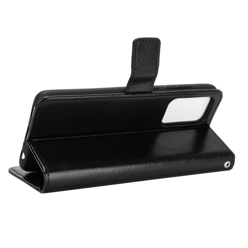 Skyddsfodral Samsung Galaxy A52 4G / A52 5G Svart Flashigt Konstläder