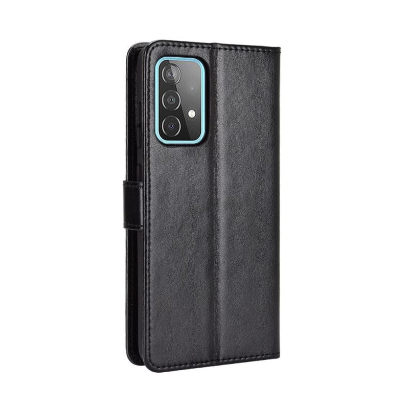 Skyddsfodral Samsung Galaxy A52 4G / A52 5G Svart Flashigt Konstläder