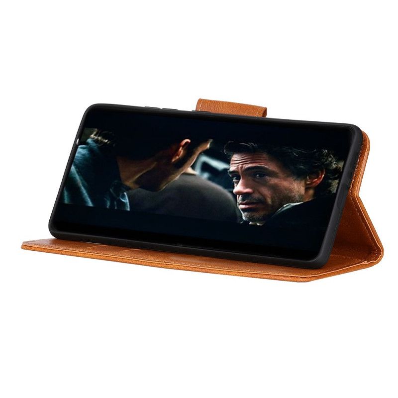 Skyddsfodral Samsung Galaxy A52 4G / A52 5G Svart Vändbar Spänne I Lädereffekt