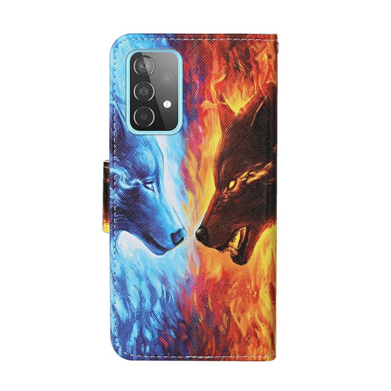 Skyddsfodral Samsung Galaxy A52 4G / A52 5G Vargkrig Med Rem