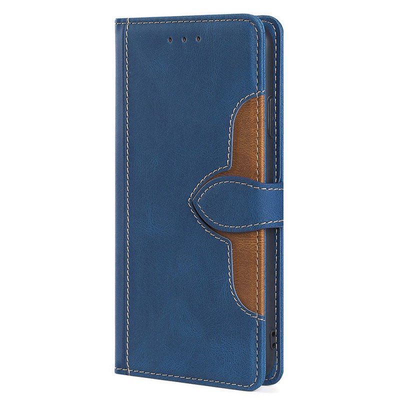 Folio-fodral Google Pixel 7 Faux Läder Bicolor Snygg
