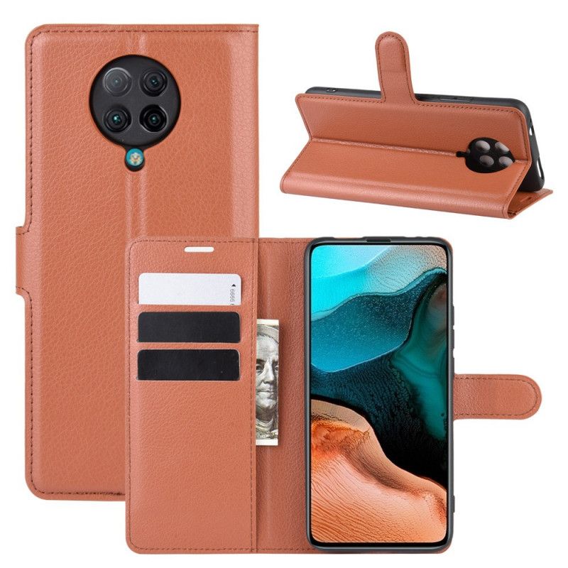 Läderfodral Xiaomi Poco F2 Pro Svart Klassiskt Konstläder