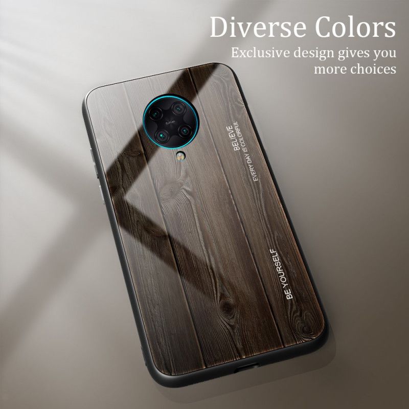 Skal Xiaomi Poco F2 Pro Svart Mobilskal Trädesign Härdat Glas