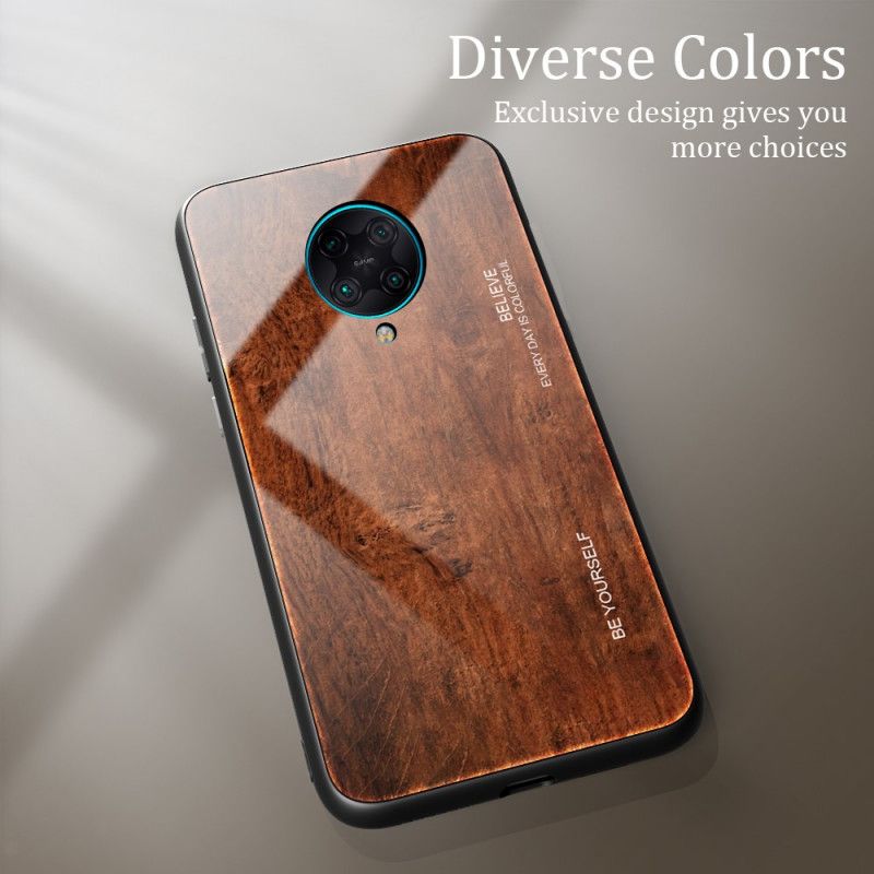 Skal Xiaomi Poco F2 Pro Svart Mobilskal Trädesign Härdat Glas