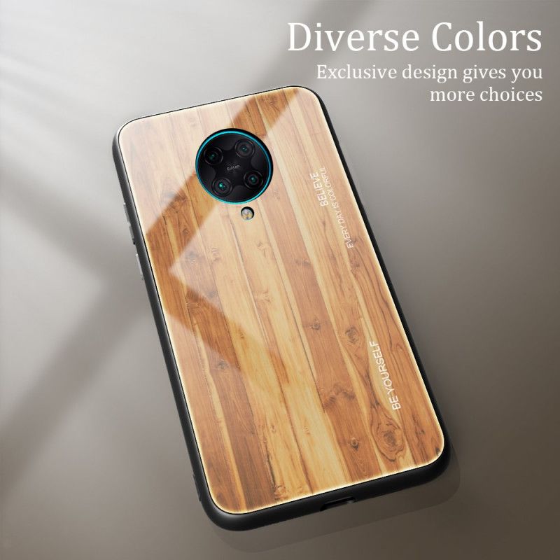 Skal Xiaomi Poco F2 Pro Svart Mobilskal Trädesign Härdat Glas