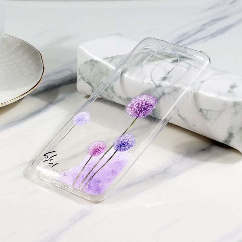 Skal Xiaomi Poco F2 Pro Transparent Färgade Maskrosor