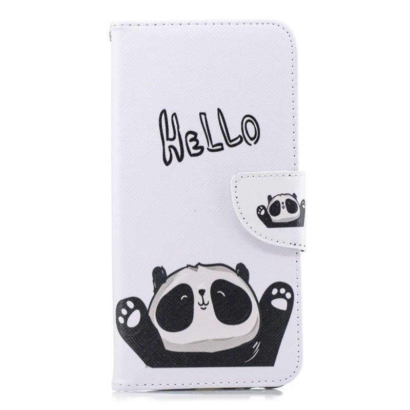 Läderfodral Samsung Galaxy J6 Plus Mobilskal Hej Panda