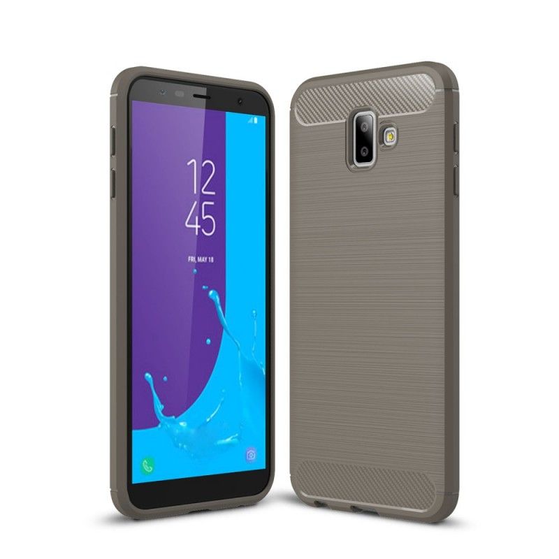 Skal för Samsung Galaxy J6 Plus Svart Borstad Kolfiber