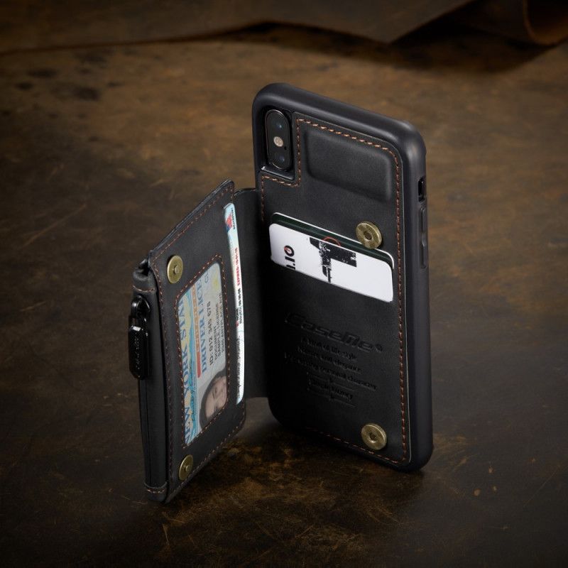 Skal för iPhone XS Max Svart Caseme Plånbokstil