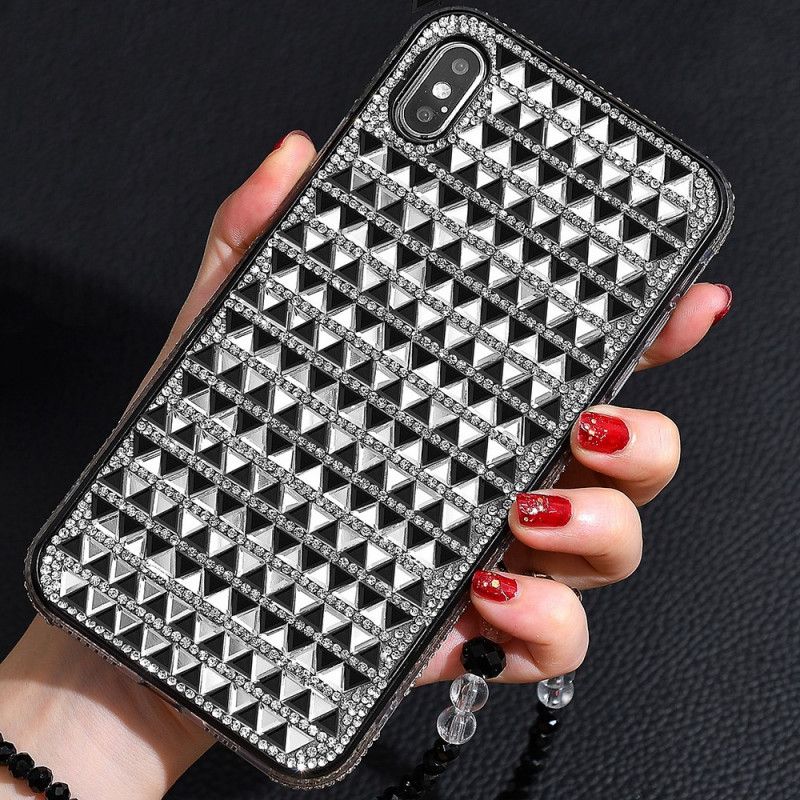 Skal för iPhone XS Max Svart Diamant Trianglar