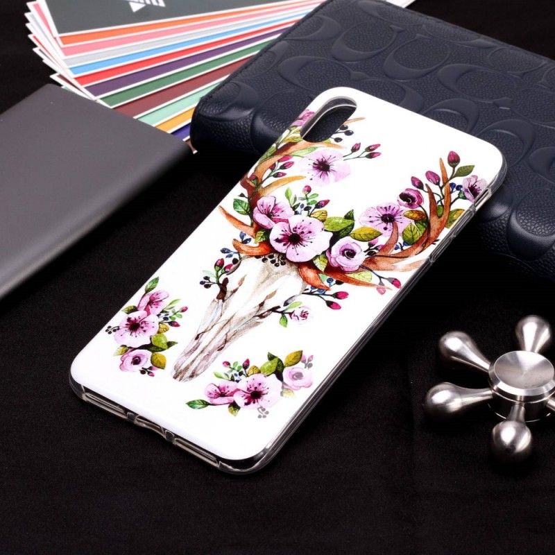 Skal iPhone XS Max Fluorescerande Blommande Älg