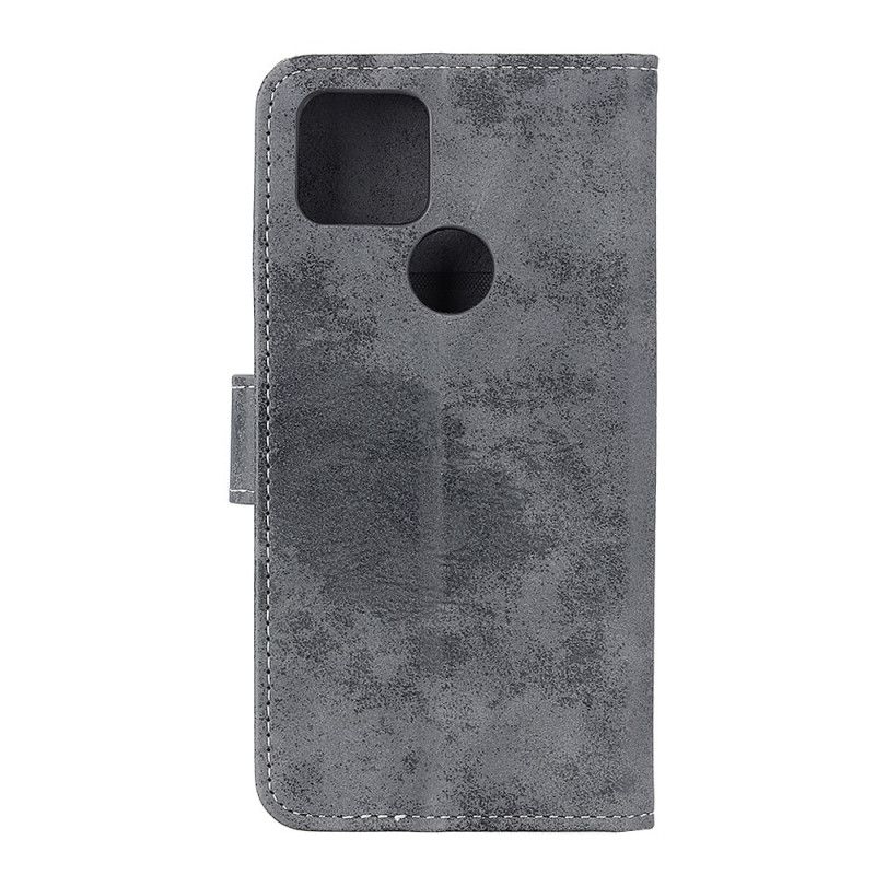 Fodral Google Pixel 5 Grå Vintage Lädereffekt