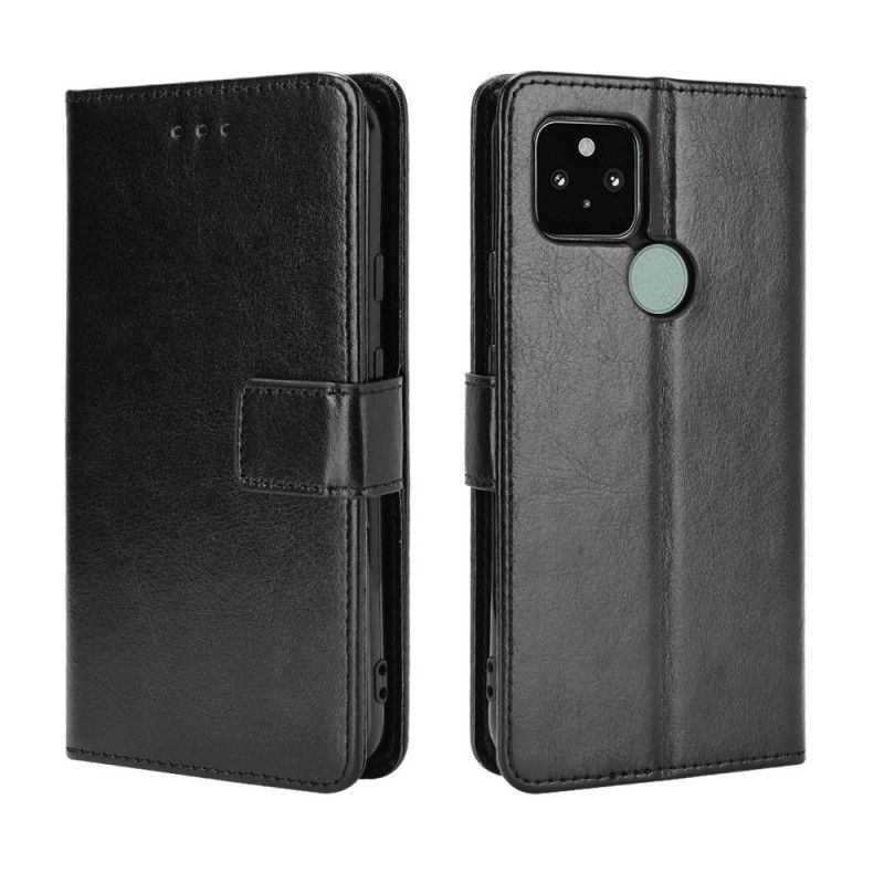 Fodral Google Pixel 5 Svart Flashigt Konstläder