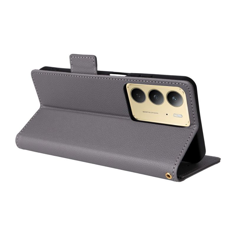 Fodral För Realme C75 Litchi-konstläder Med Rem