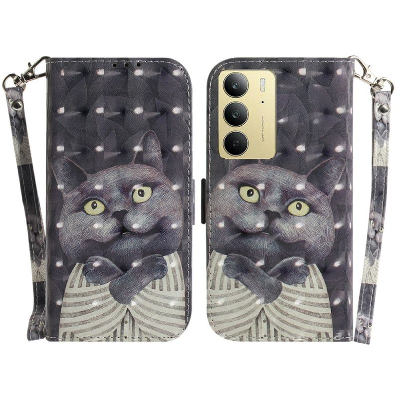 Fodral Realme C75 Grått Kattrem