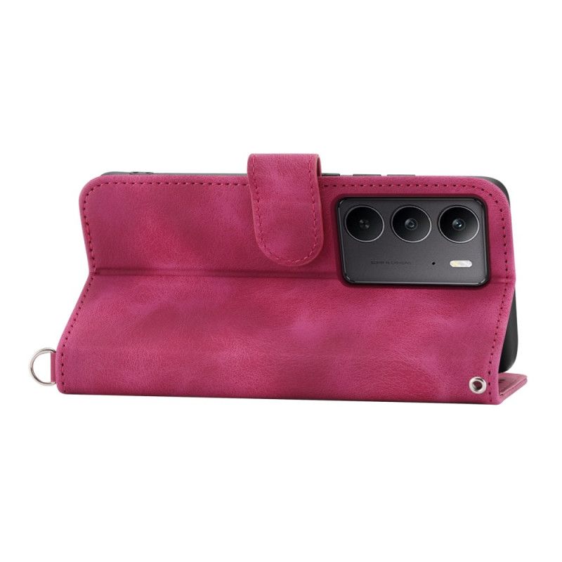 Fodral Realme C75 Mockaspetseffekt Med Rem Och Axelrem