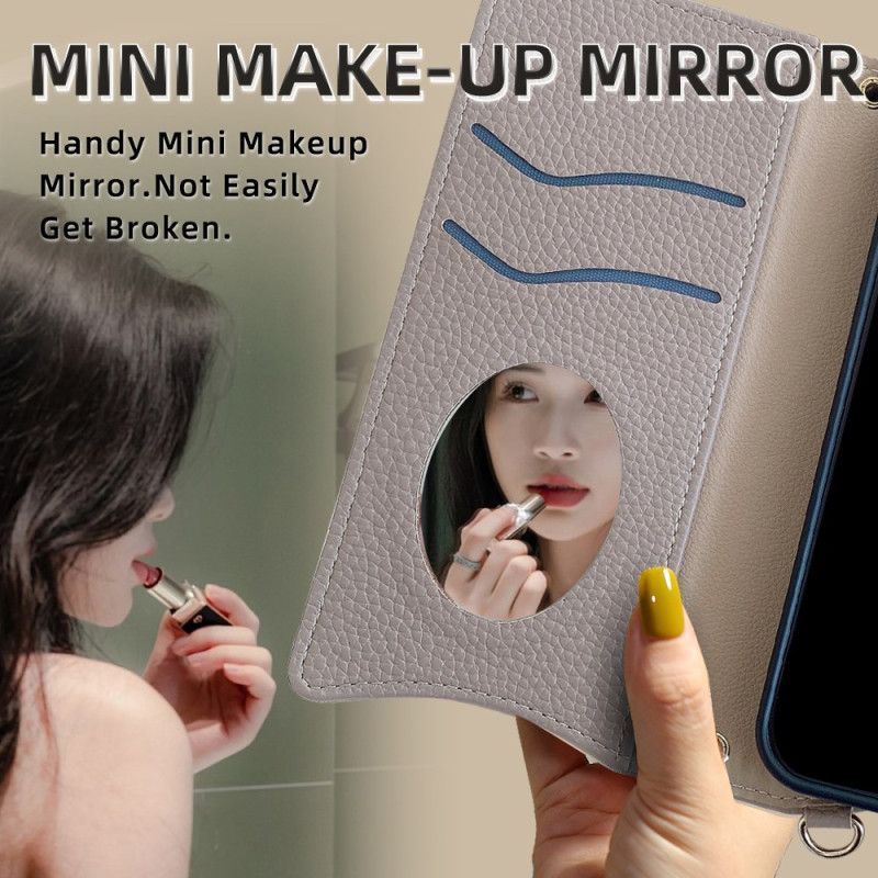 Läderfodral Realme C75 Telefonfodral Tvåfärgad Plånbok Med Kedja