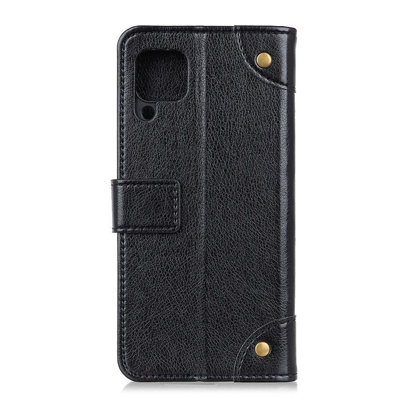 Folio-fodral Samsung Galaxy A42 5G Svart Mobilskal Split Nappaskinnnitar