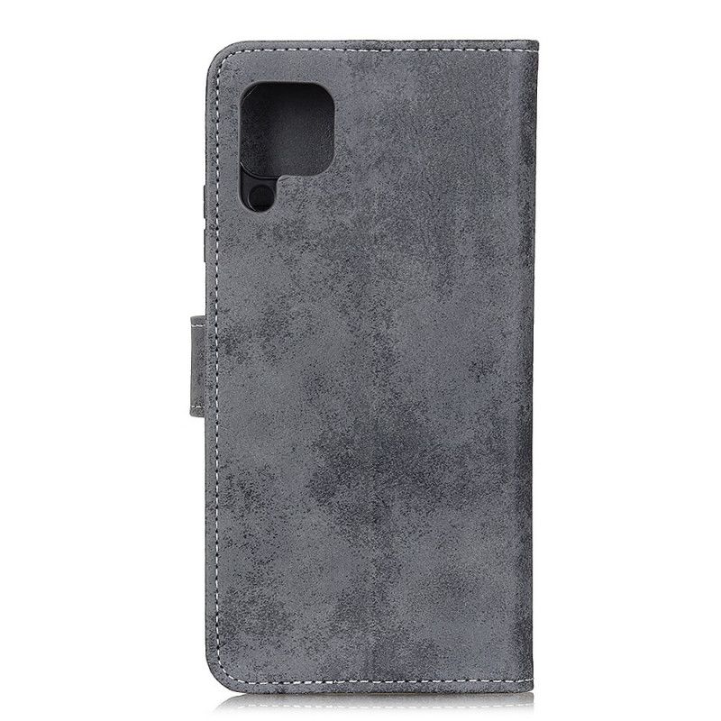 Läderfodral Samsung Galaxy A42 5G Grå Mobilskal Vintage Konstläder