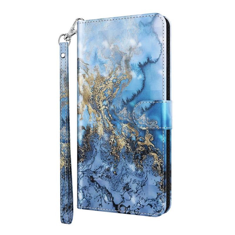 Läderfodral Samsung Galaxy A42 5G Mobilskal Designer Marmor Ljusfläck Med Rem