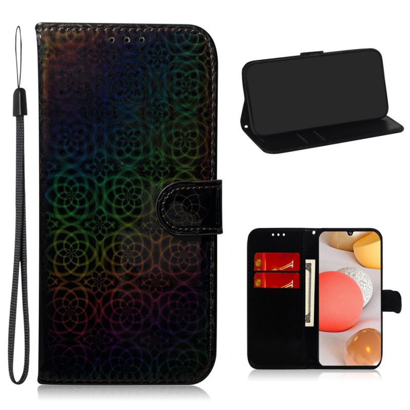 Läderfodral Samsung Galaxy A42 5G Svart Ren Färg
