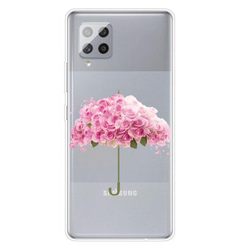 Skal för Samsung Galaxy A42 5G Paraply I Rosor