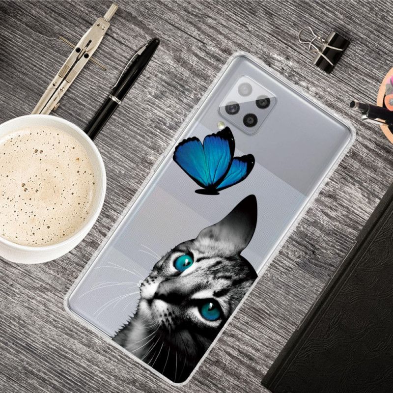 Skal Samsung Galaxy A42 5G Katt Och Fjäril