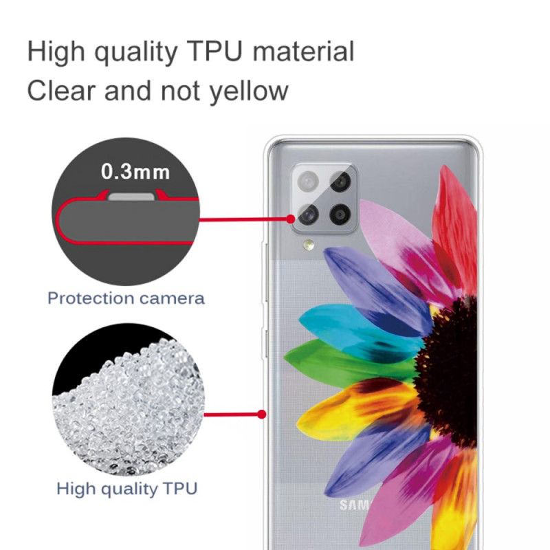 Skal Samsung Galaxy A42 5G Mobilskal Färgad Blomma