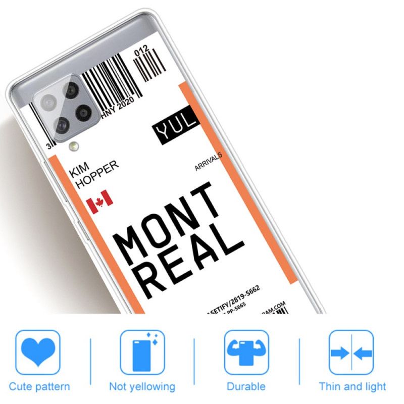 Skal Samsung Galaxy A42 5G Ombordstigningskort Till Montreal
