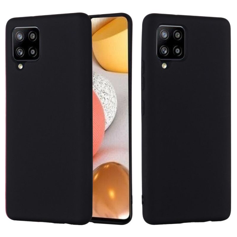Skal Samsung Galaxy A42 5G Svart Flytande Silikon Med Rem