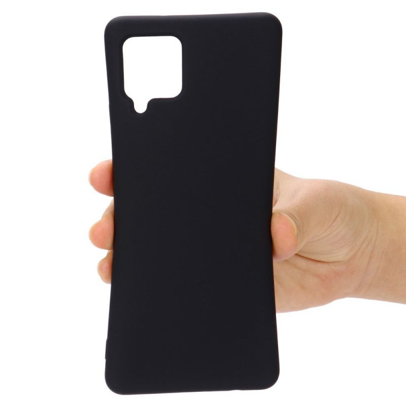 Skal Samsung Galaxy A42 5G Svart Flytande Silikon Med Rem