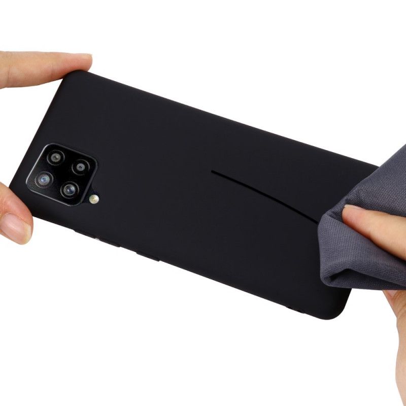 Skal Samsung Galaxy A42 5G Svart Flytande Silikon Med Rem