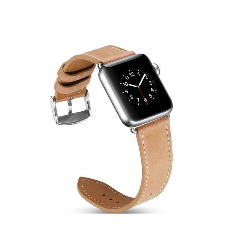 Äppleklockarmband 44/42 Mm Sömmar I Äkta Läder