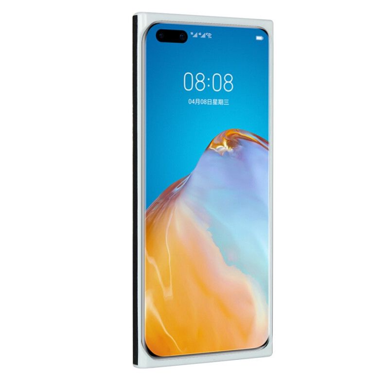 Skal Huawei P40 Pro Plus Svart Äkta Litchiläder Med Rem