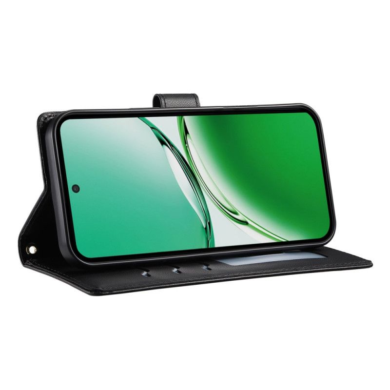 Läderskal Fodral Oppo Reno 14 5g Quiltad Stil Med Rem Och Axelrem