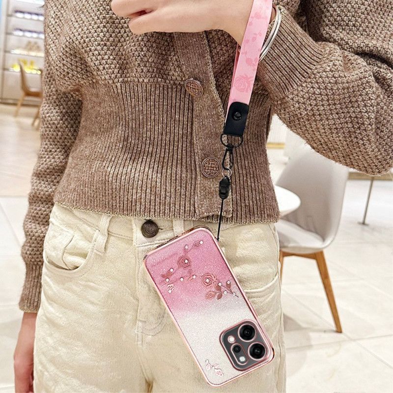 Skal Oppo Reno 14 5g Blommor Och Strass