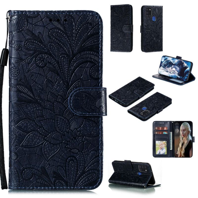Fodral för Samsung Galaxy A21s Röd Tribal Thong Blommor