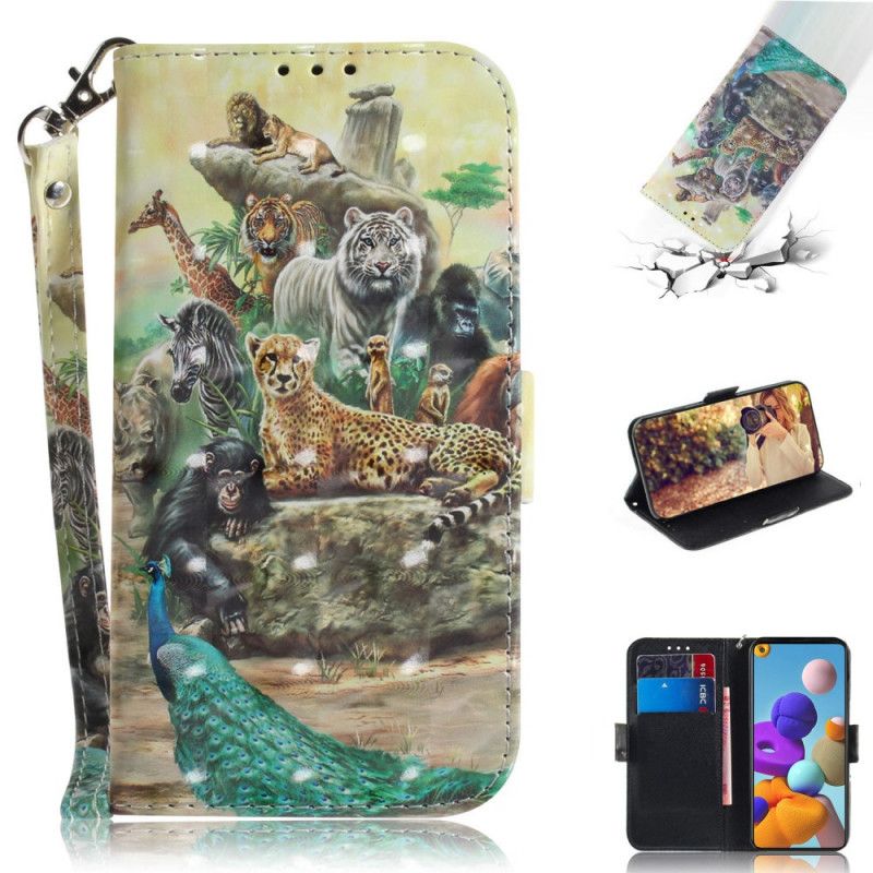 Fodral för Samsung Galaxy A21s Thong Safari Djur