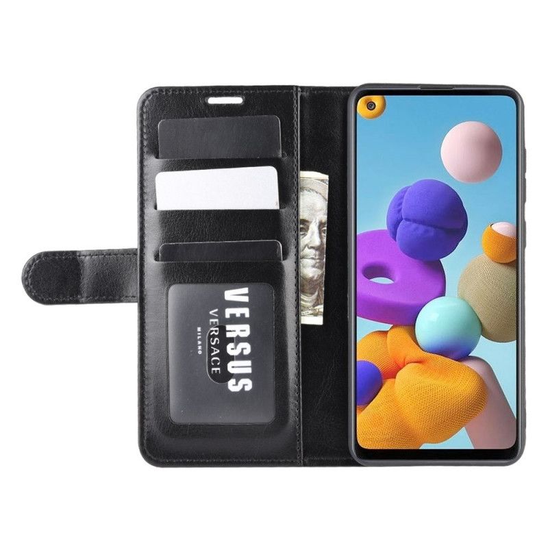 Fodral Samsung Galaxy A21s Svart Ultra Konstläder