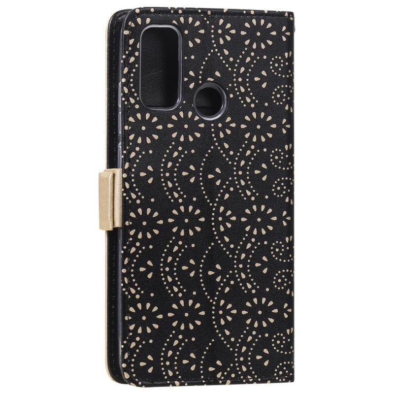 Skyddsfodral Samsung Galaxy A21s Svart Spetsbandväska