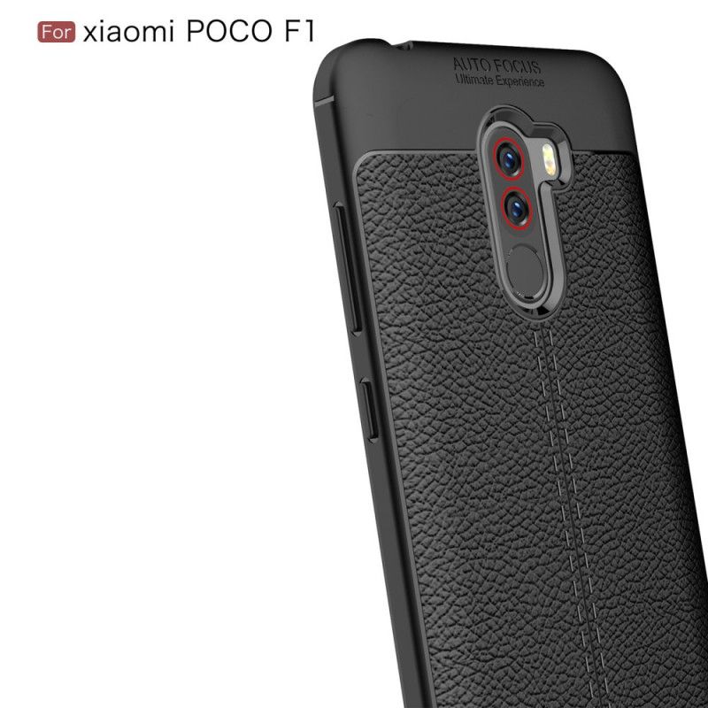 Skal för Xiaomi Pocophone F1 Svart Dubbelt Linjär Effekt