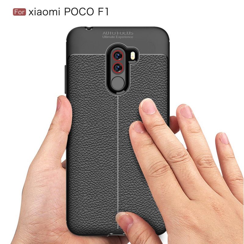 Skal för Xiaomi Pocophone F1 Svart Dubbelt Linjär Effekt